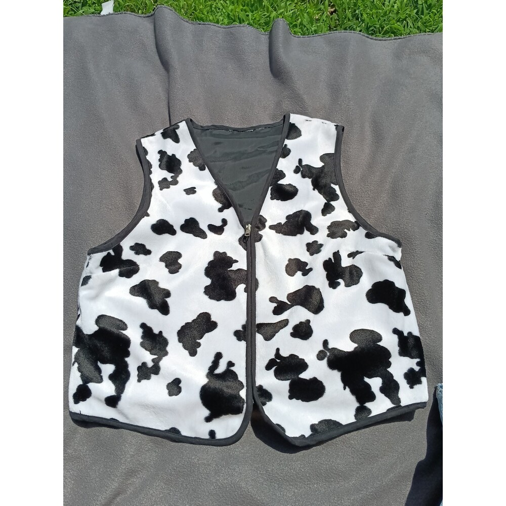 VTG Baccini Cow Print Vest & Matching Jeans Set Size 10 Western Rodeo Concert - Picture 9 of 12